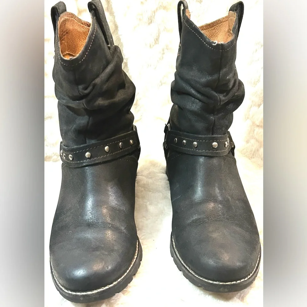 Sofft black leather western slouchy ankle boots women’s size 7.5M - Picture 3 of 12